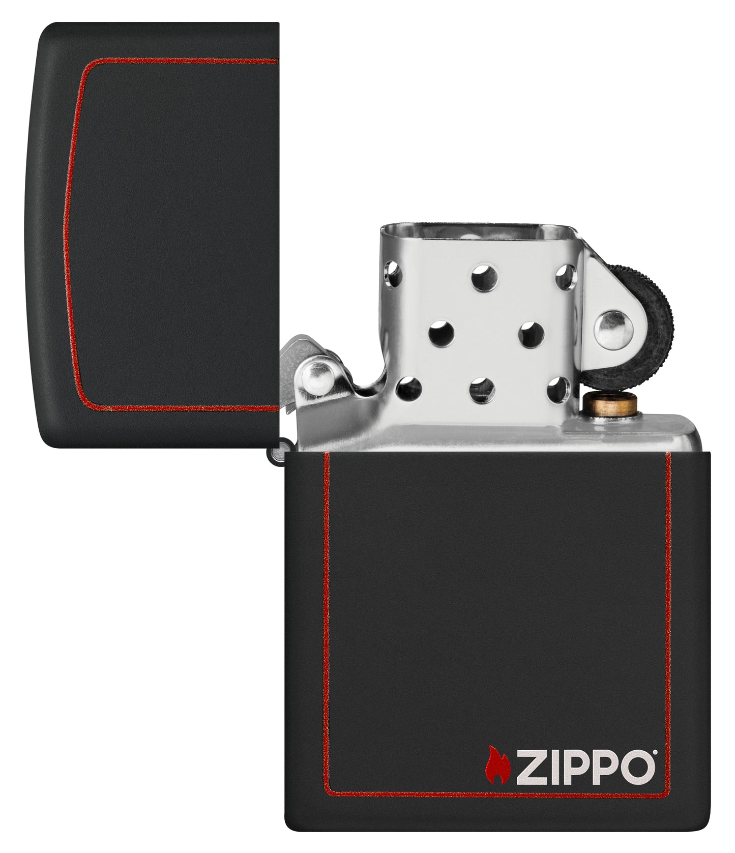 Black Matte with Red Border Pocket Lighter
