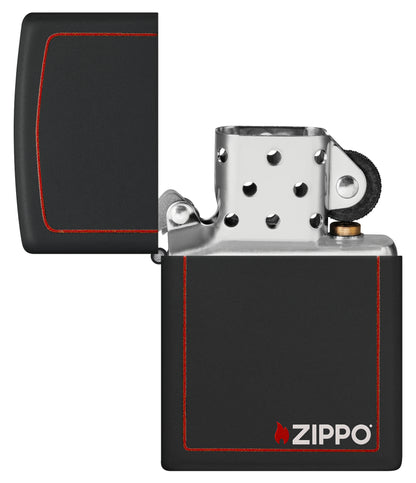 Black Matte with Red Border Pocket Lighter