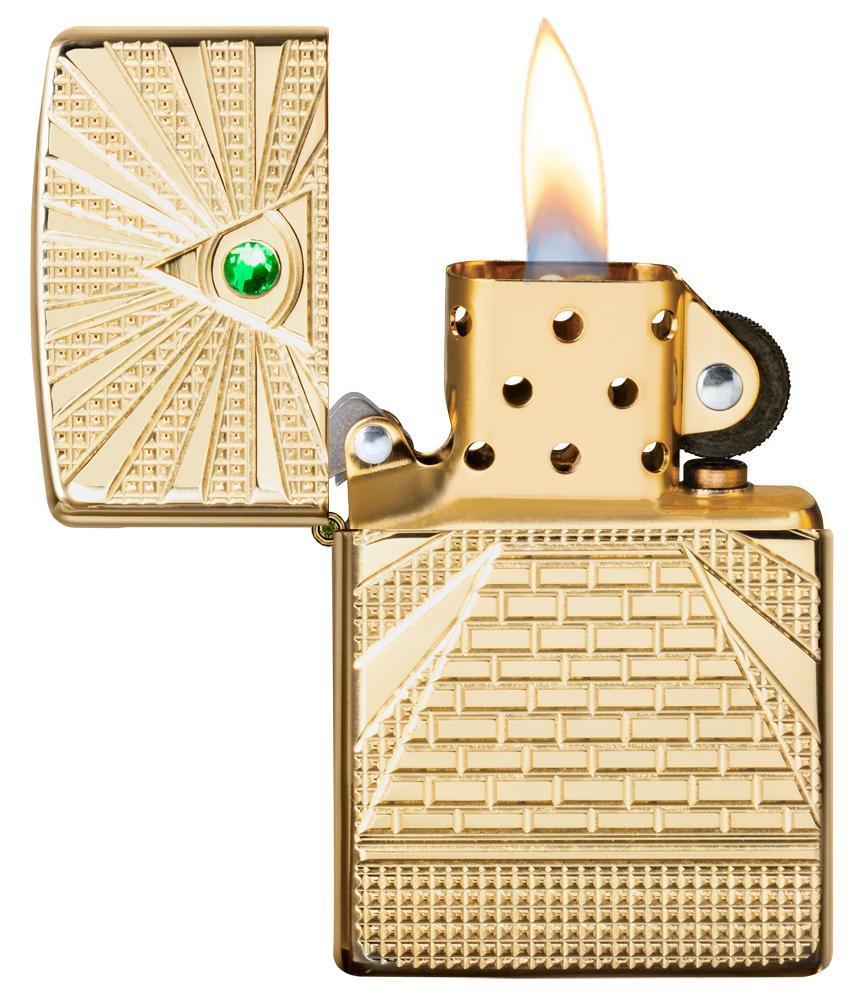 Eye of Providence High Polish Brass Design Pocket Lighter