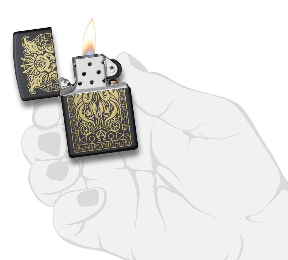 Monster Design Black Matte Pocket Lighter