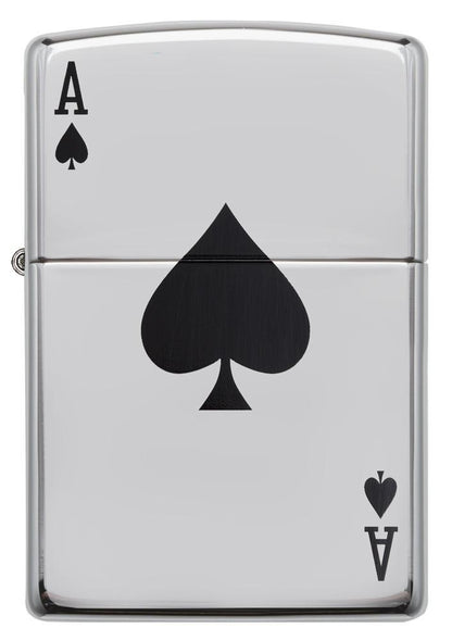 24011 Ace of Spades Pocket Lighter, High Polish Chrome