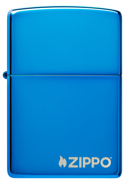 Logo High Polish Blue Pocket Lighter