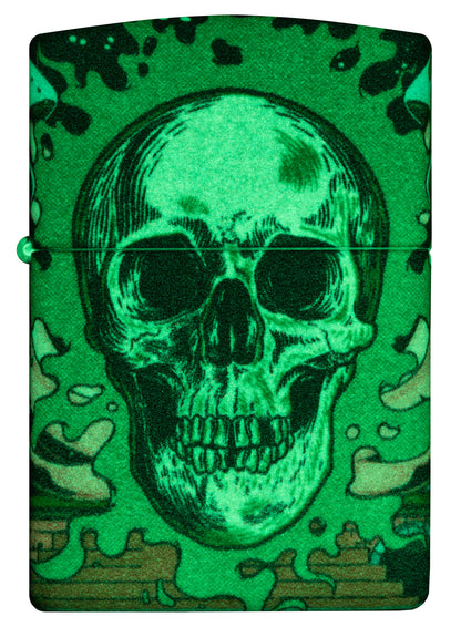 Zippo Trippy Skull Design Glow in the Dark 540 Color Pocket Lighter