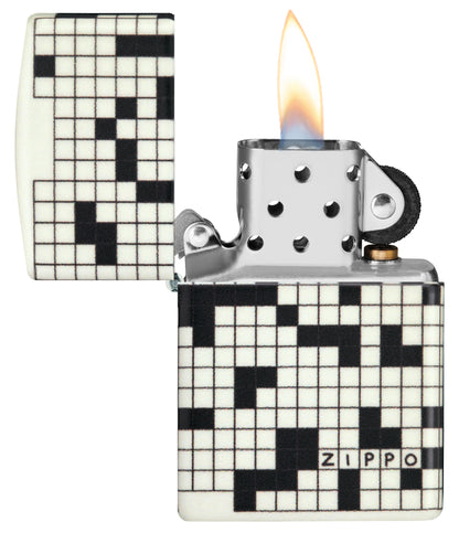 Zippo Crossword Design 540 Color Glow in the Dark Pocket Lighter