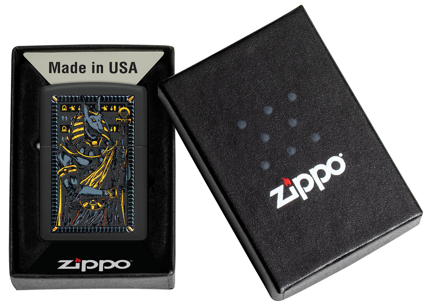 Zippo Anubis Design Black Matte Pocket Lighter