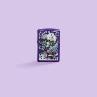 Zippo Luis Royo Purple Matte Pocket Lighter