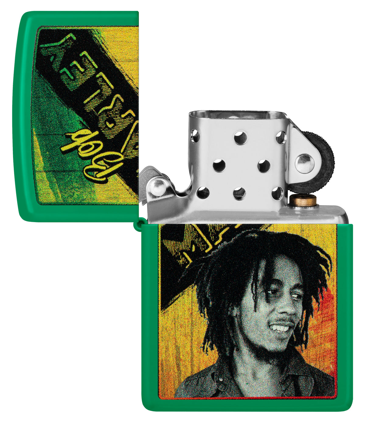 Zippo Bob Marley Grass Green Design Pocket Lighter