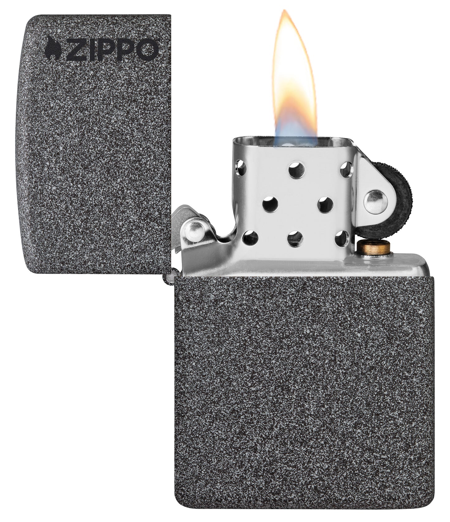 Zippo Classic Iron Stone Zippo Logo Pocket Lighter