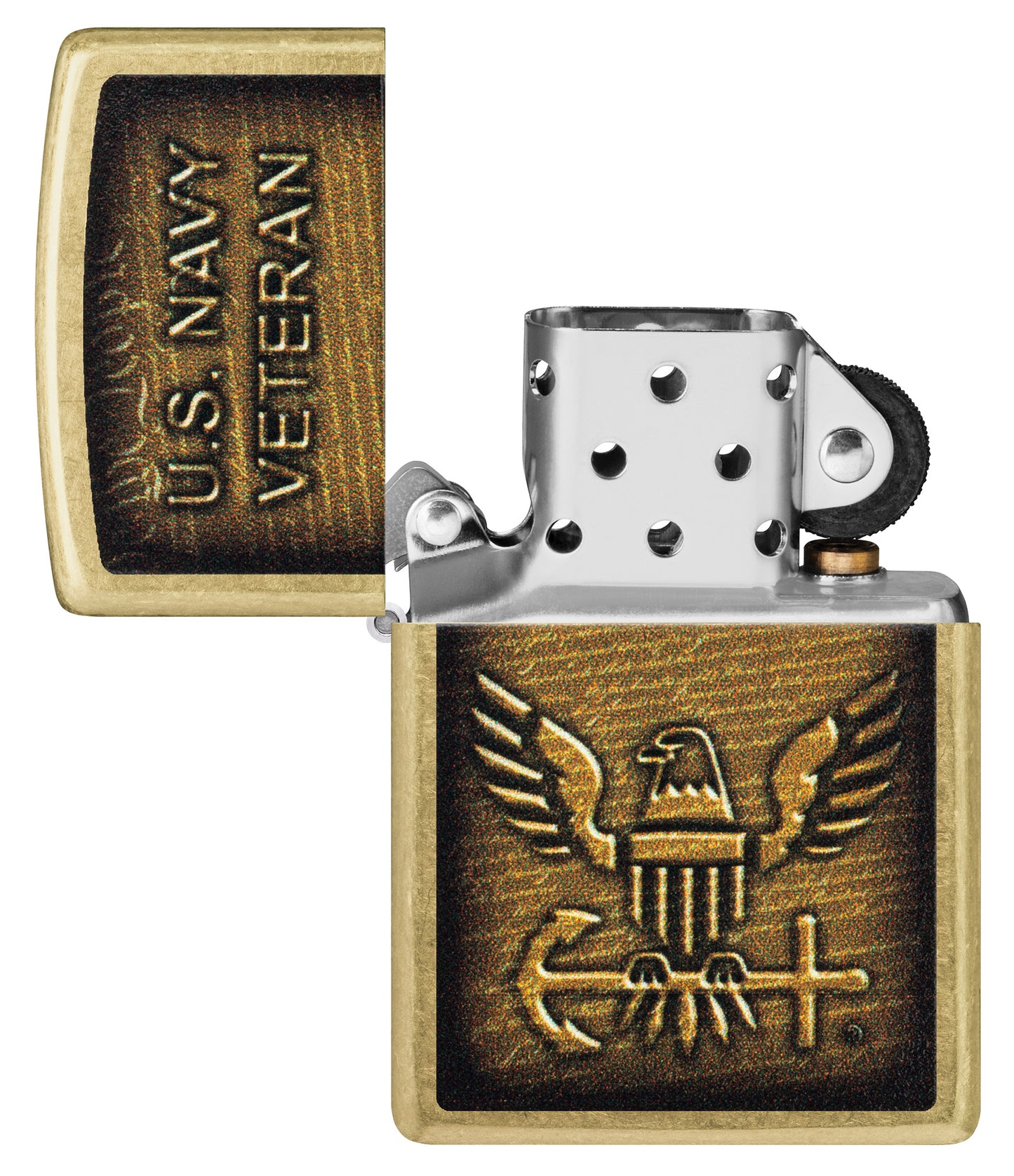 Zippo United States Navy® Street Brass Pocket Lighter