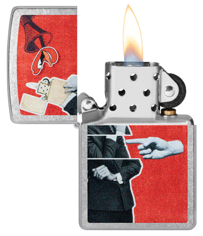 Zippo Collage Design Street Chrome Pocket Lighter