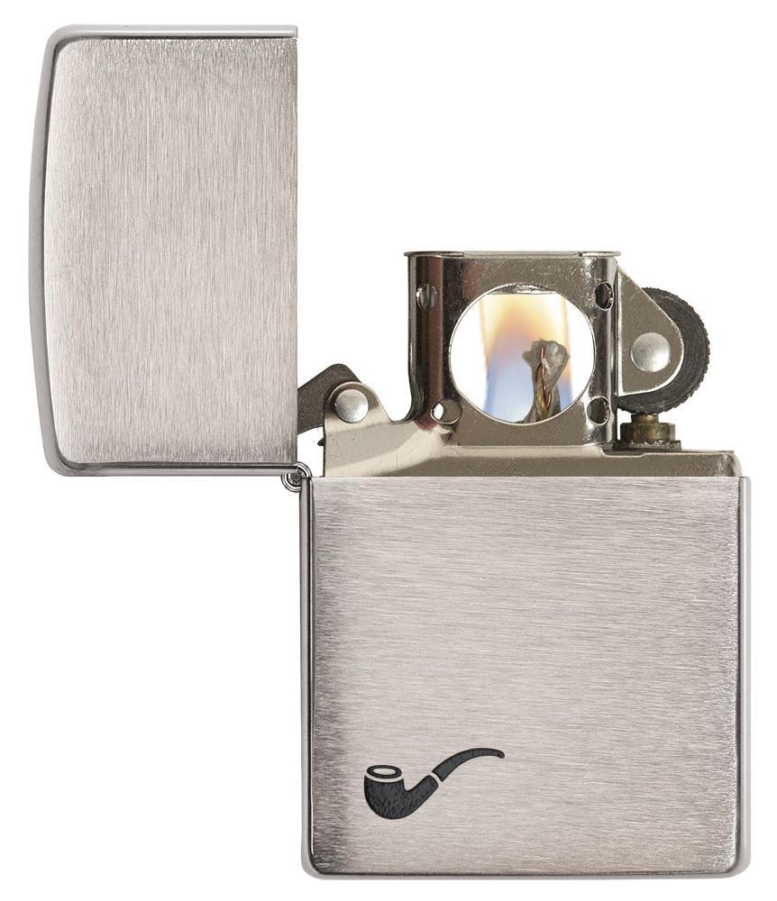 Brushed Chrome Pipe Pocket Lighter