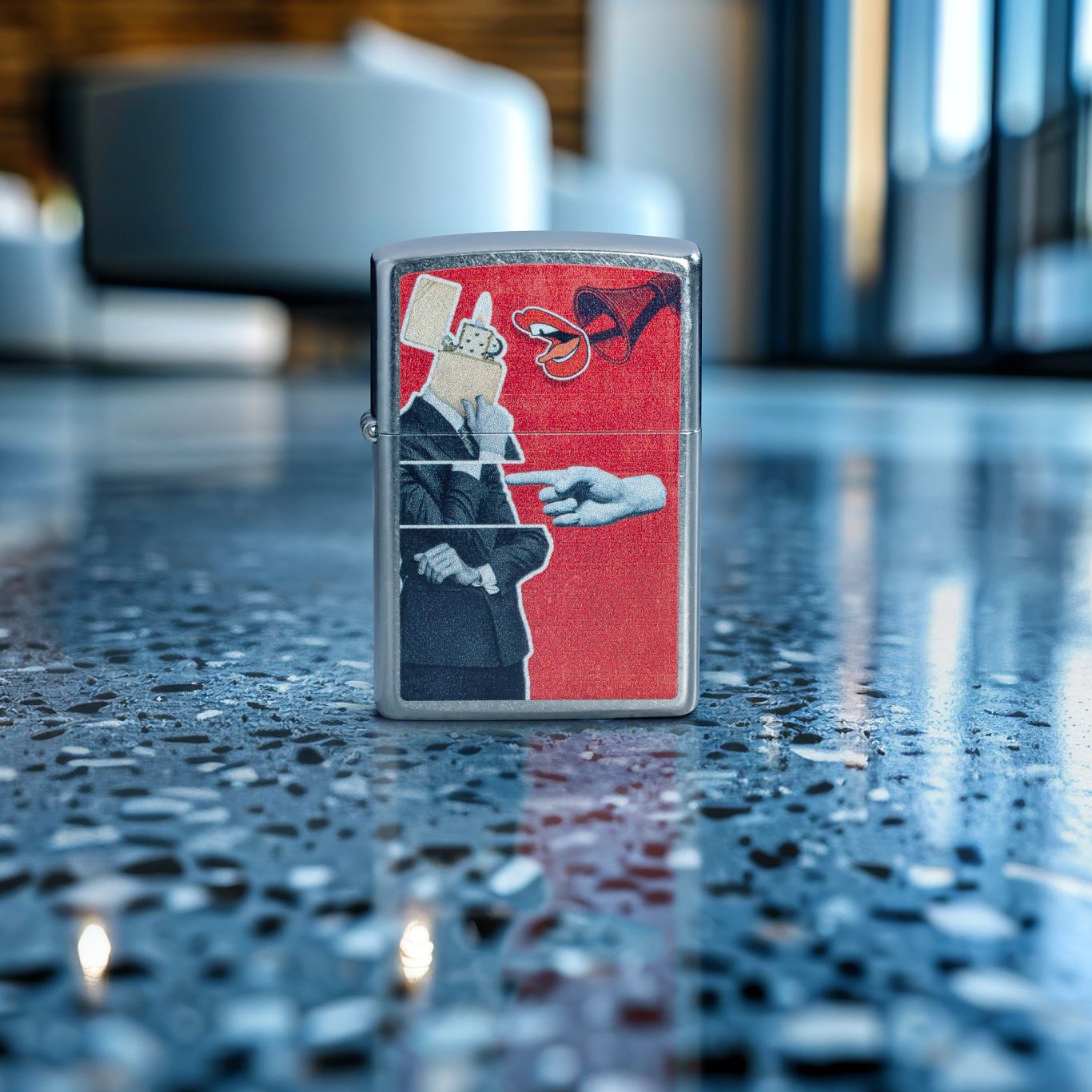 Zippo Collage Design Street Chrome Pocket Lighter