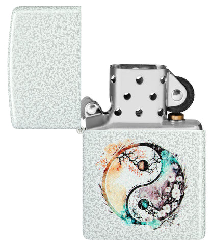 Zippo Floral Yin and Yang Design Glacier Pocket Lighter