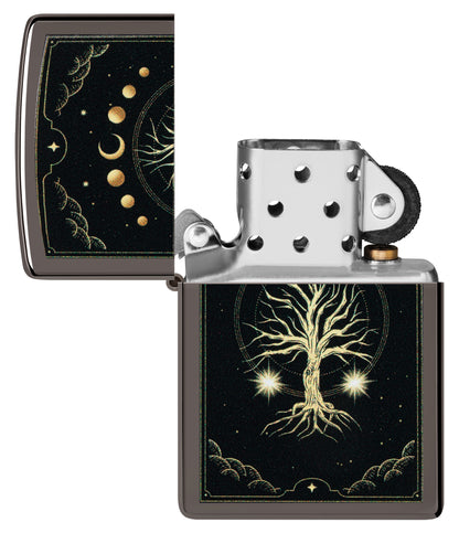 Zippo Mystic Nature Design Black Ice Pocket Lighter