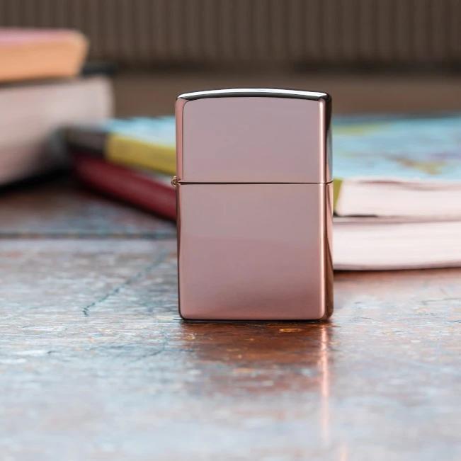 High Polish Rose Gold Pocket Lighter