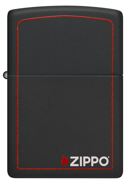 Black Matte with Red Border Pocket Lighter