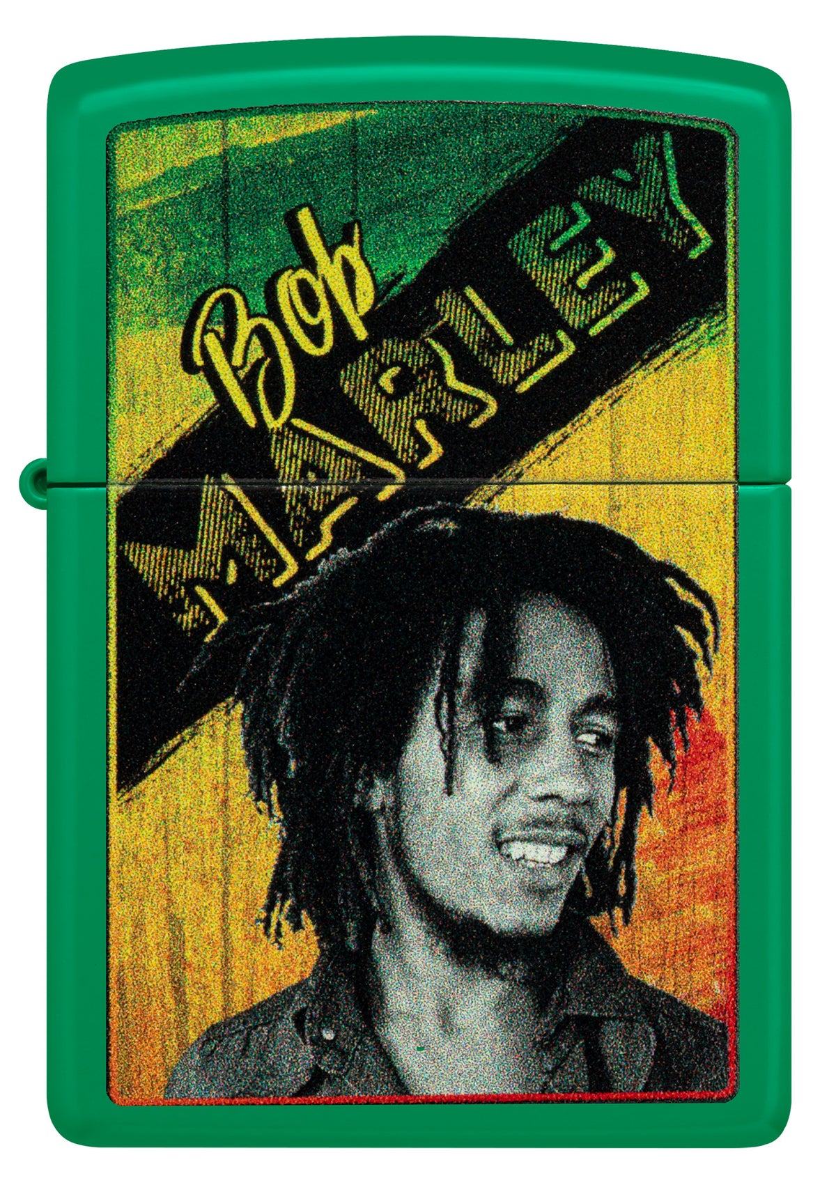 Zippo Bob Marley Grass Green Design Pocket Lighter