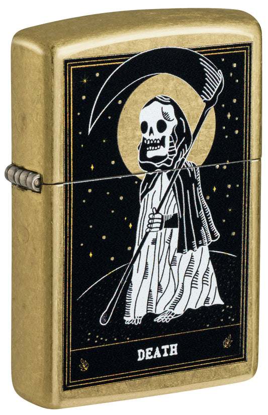 Zippo Death Card Desig Street Brass Pocket Lighter