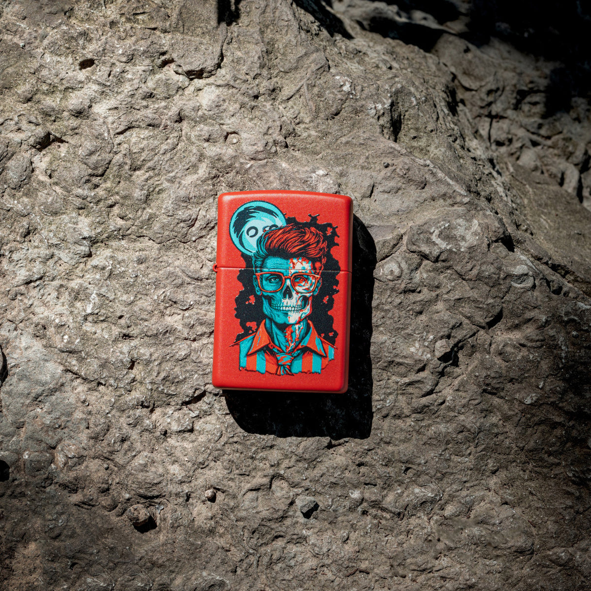 Zippo Dapper Skeleton Design Red Matte Pocket Lighter