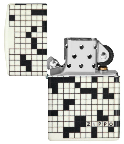 Zippo Crossword Design 540 Color Glow in the Dark Pocket Lighter