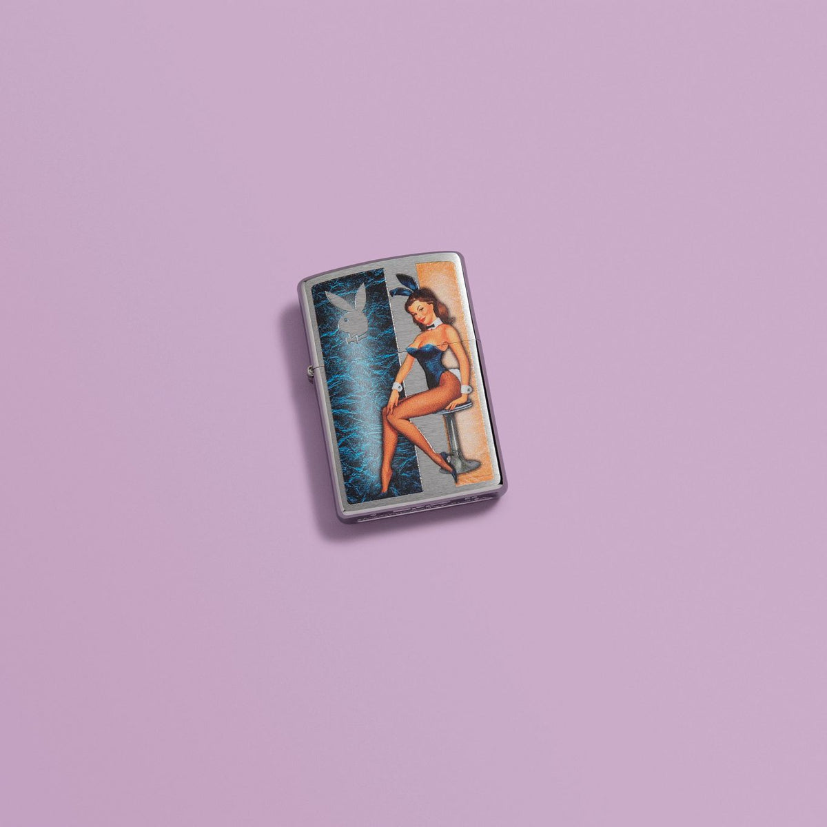 Playboy Playmate Brushed Chrome Pocket Lighter