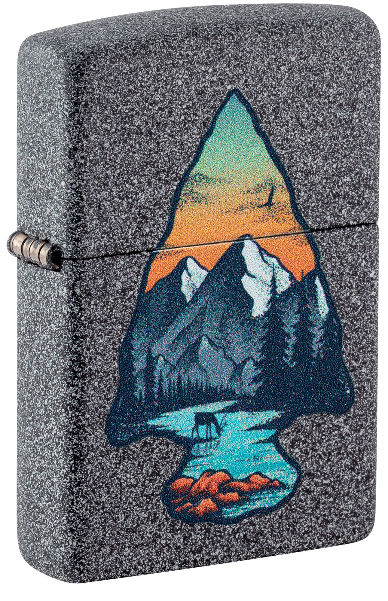 Zippo Mountain Design Iron Stone Pocket Lighter