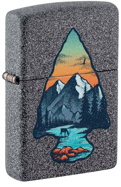 Zippo Mountain Design Iron Stone Pocket Lighter