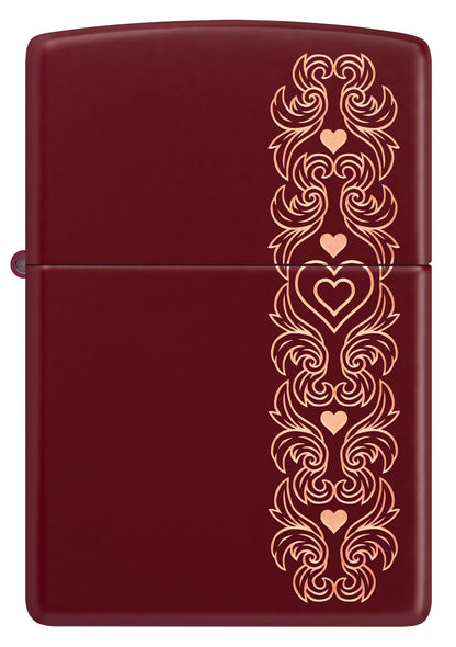 Zippo Heart Garland Design Merlot Pocket Lighter