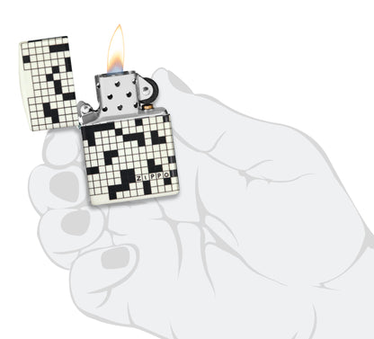 Zippo Crossword Design 540 Color Glow in the Dark Pocket Lighter