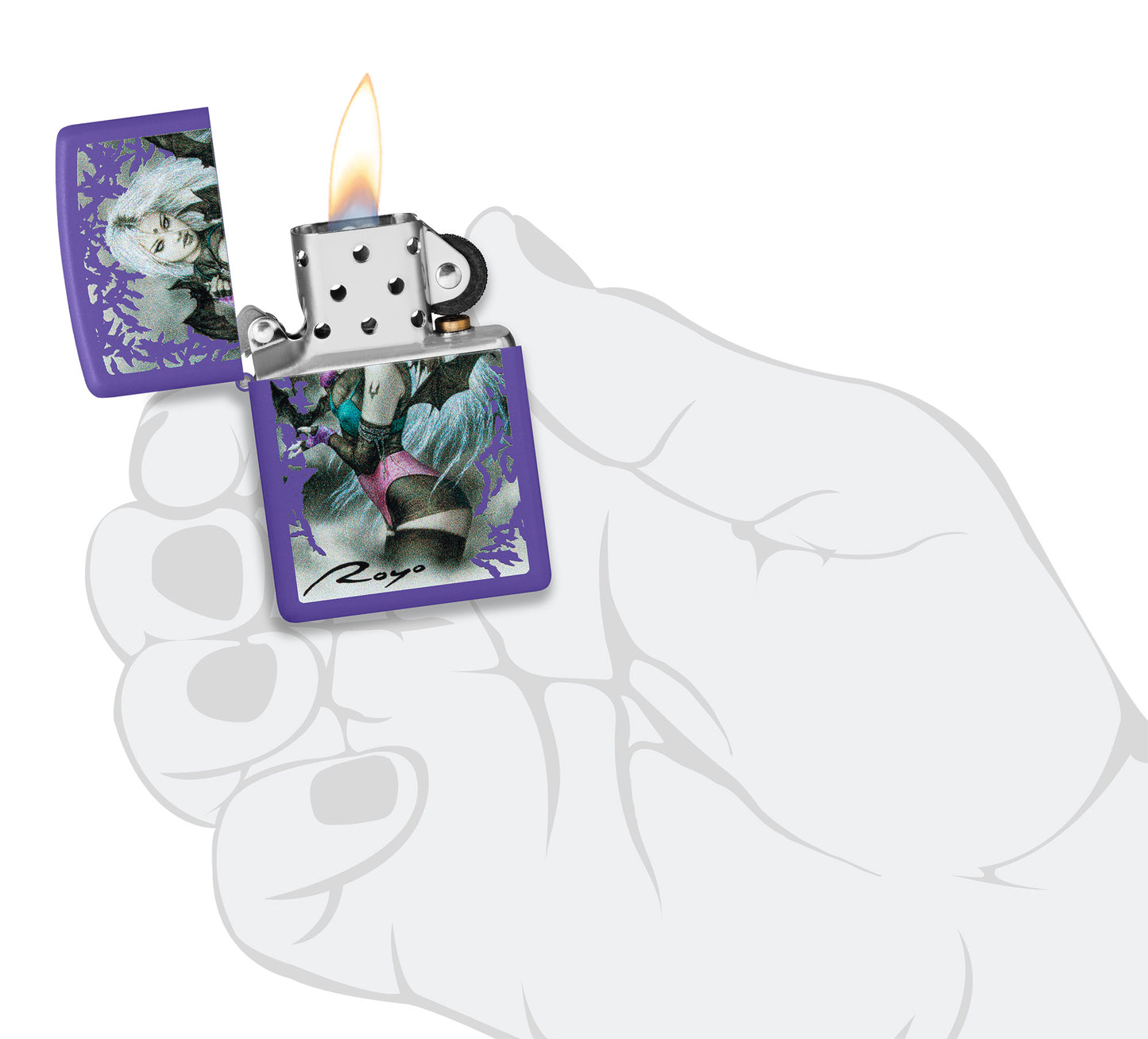 Zippo Luis Royo Purple Matte Pocket Lighter