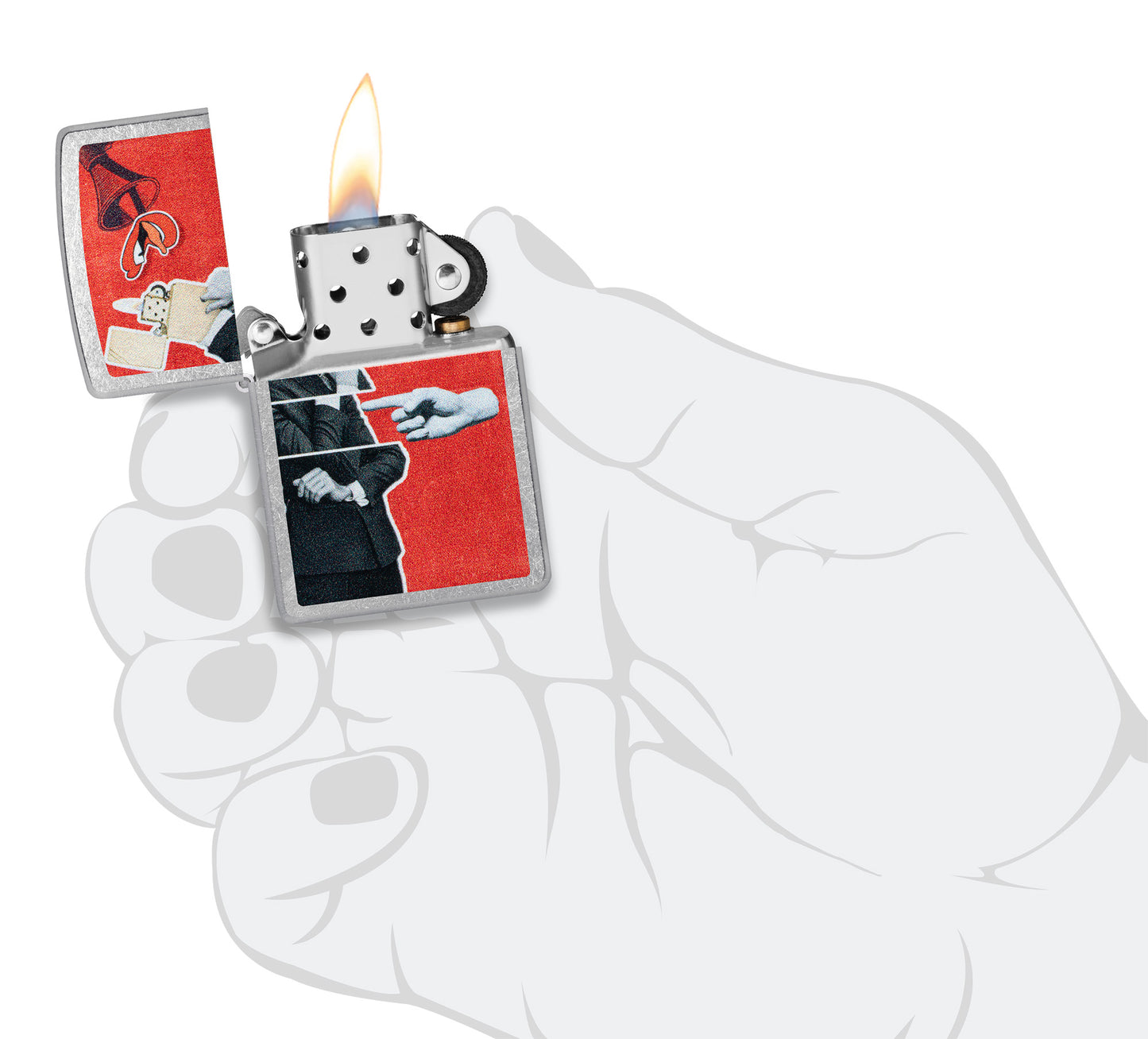 Zippo Collage Design Street Chrome Pocket Lighter