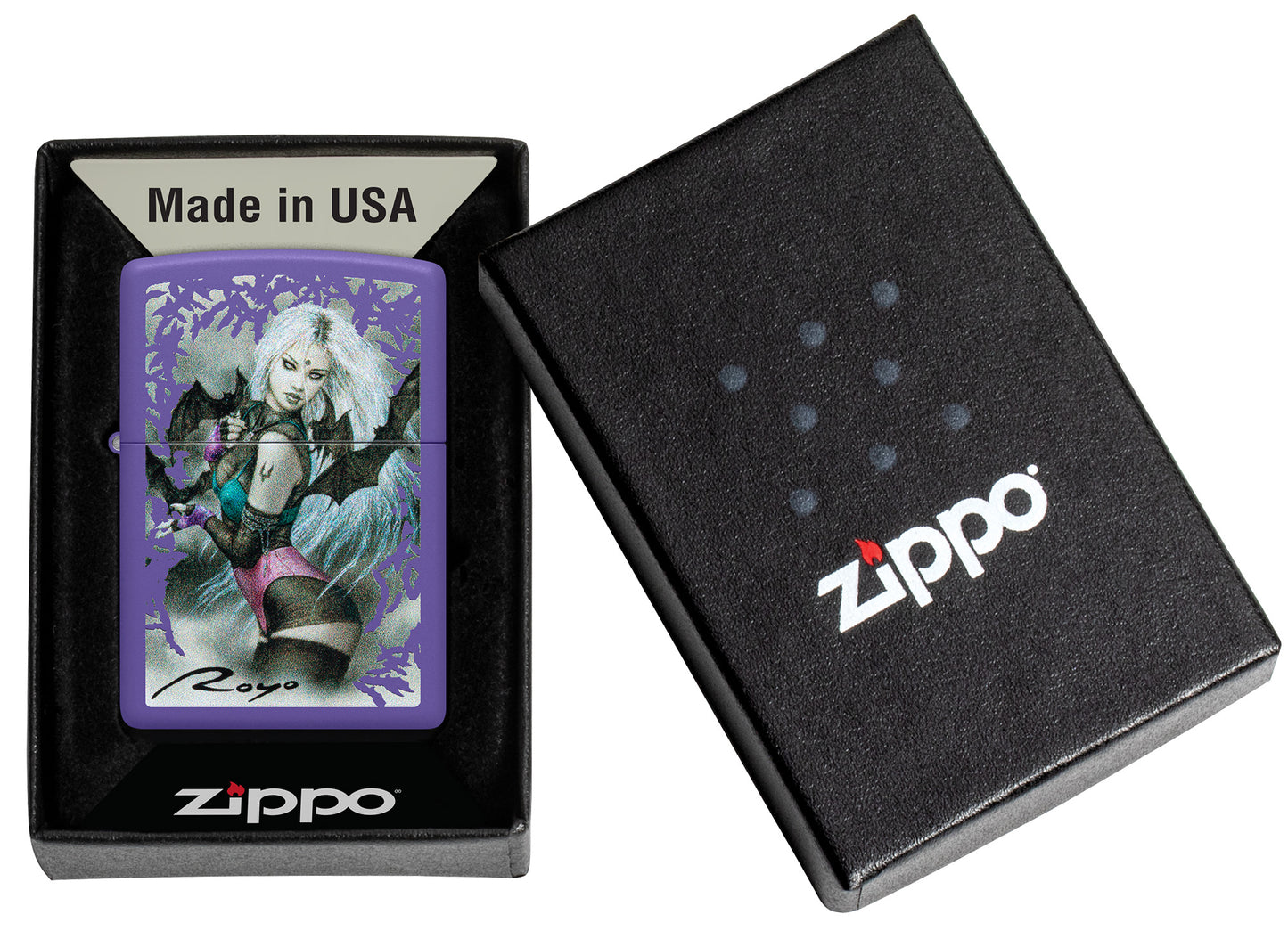 Zippo Luis Royo Purple Matte Pocket Lighter