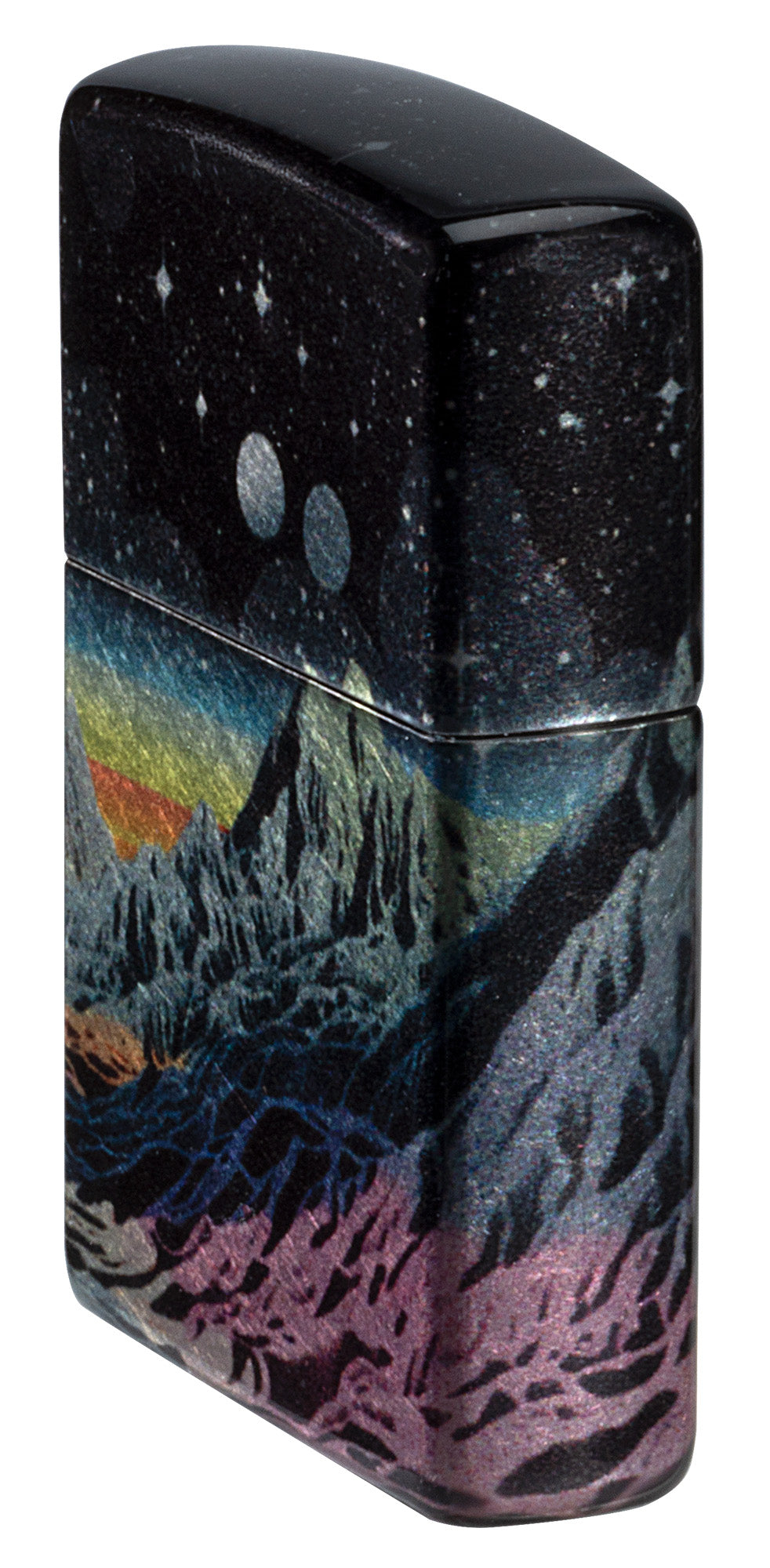 Zippo Space in Color Design 540 Tumbled Chrome Pocket Lighter