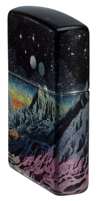 Zippo Space in Color Design 540 Tumbled Chrome Pocket Lighter