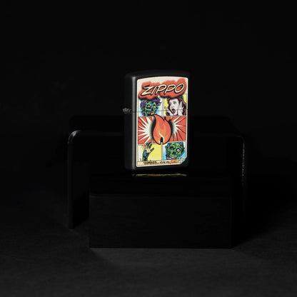 Zippo Comic Zombies Design Black Matte Pocket Lighter