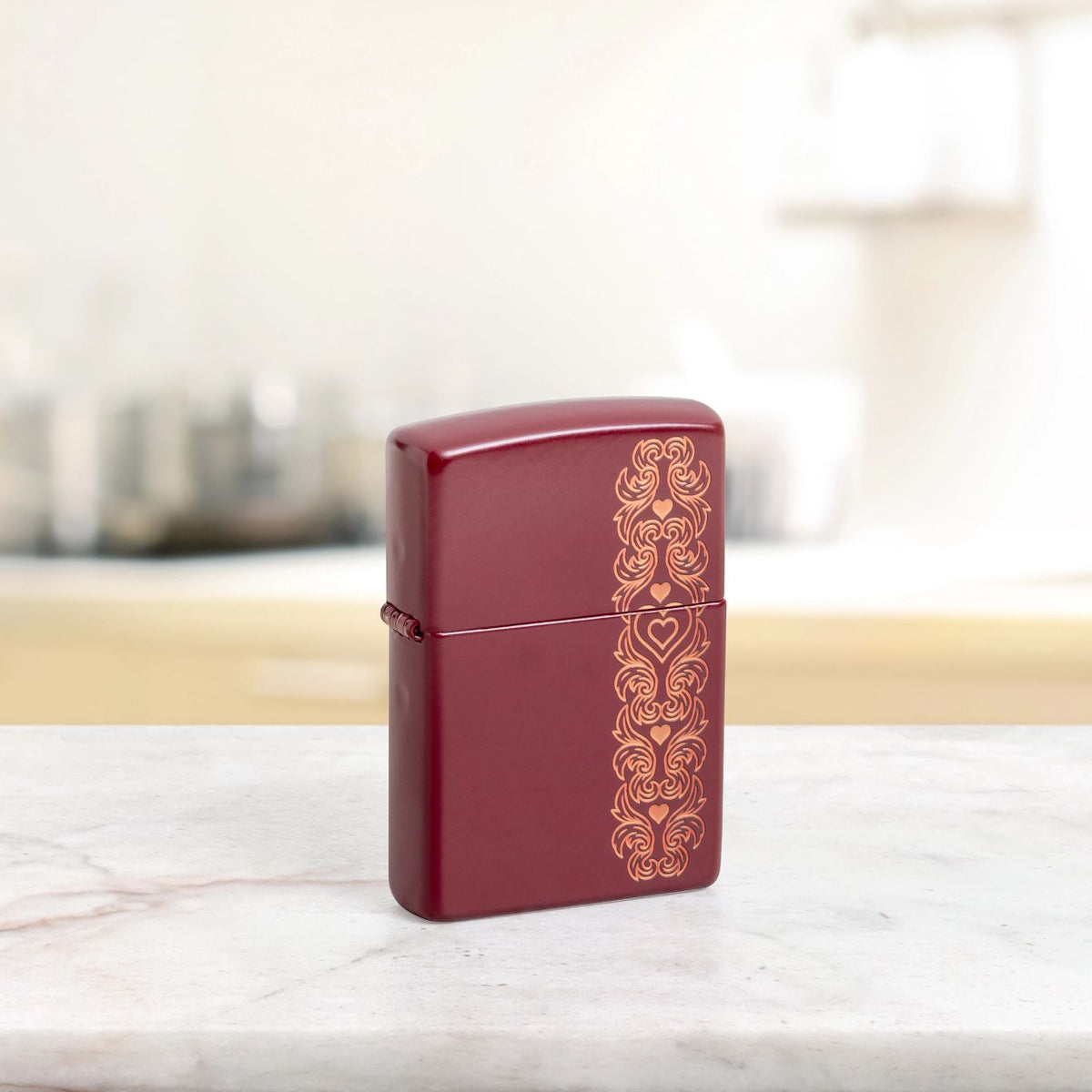 Zippo Heart Garland Design Merlot Pocket Lighter