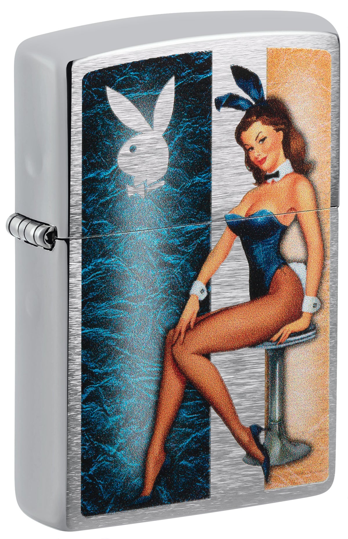 Playboy Playmate Brushed Chrome Pocket Lighter