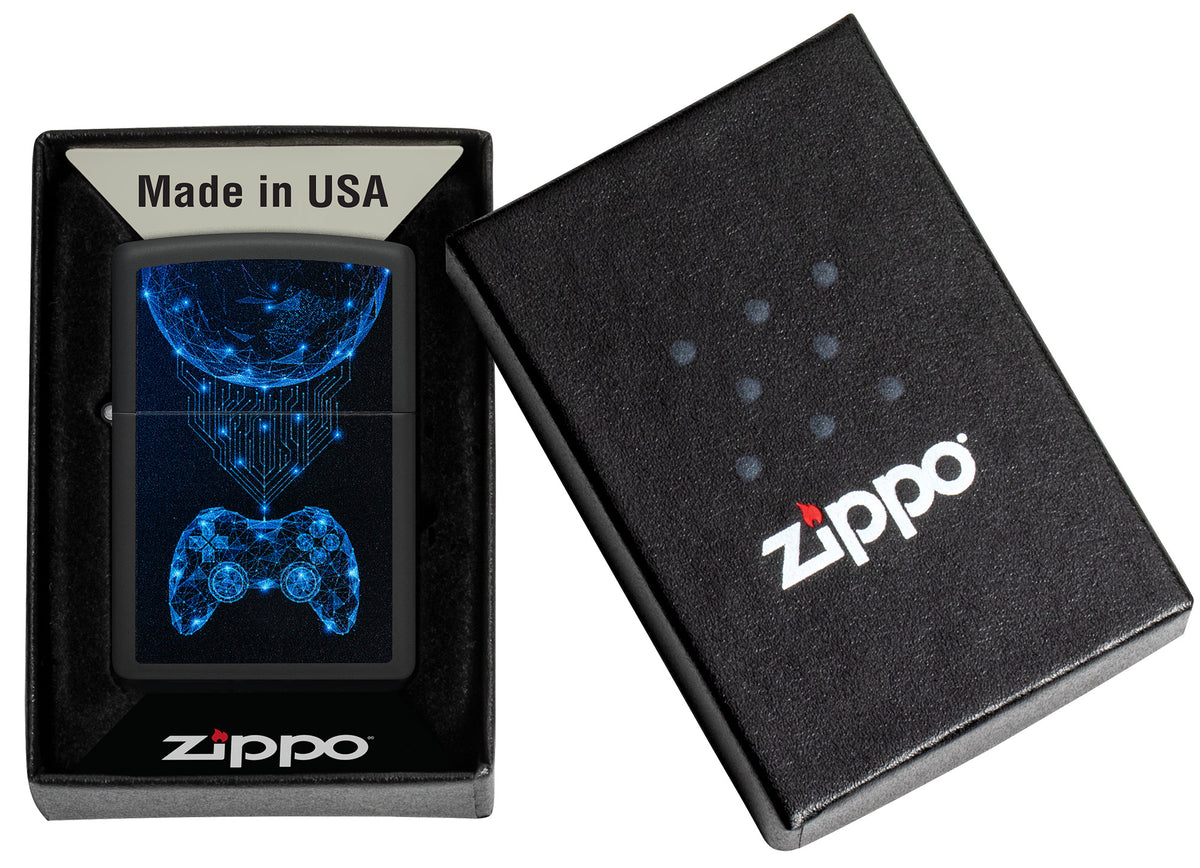 Zippo Gaming Black Matte Pocket Lighter