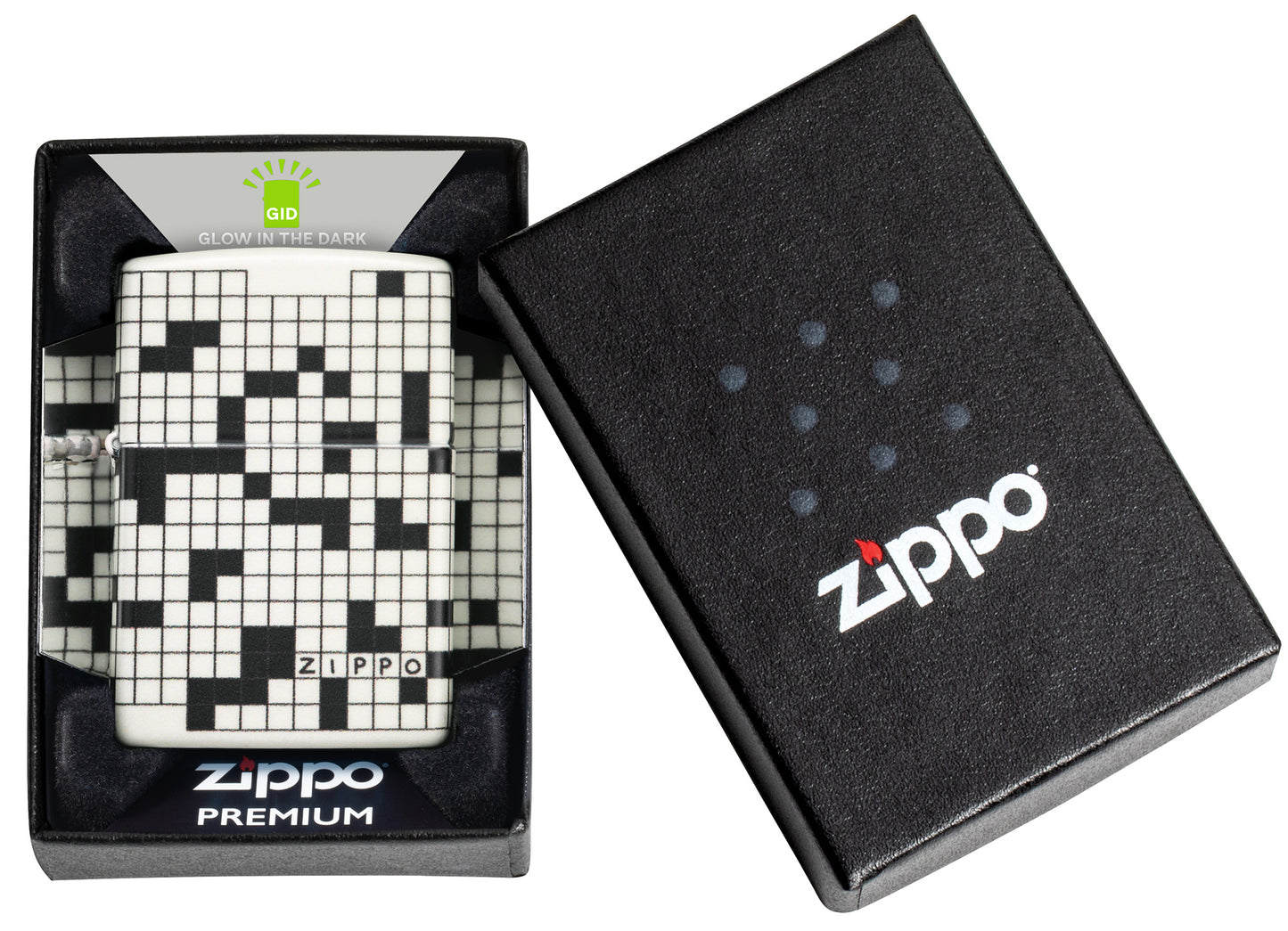 Zippo Crossword Design 540 Color Glow in the Dark Pocket Lighter