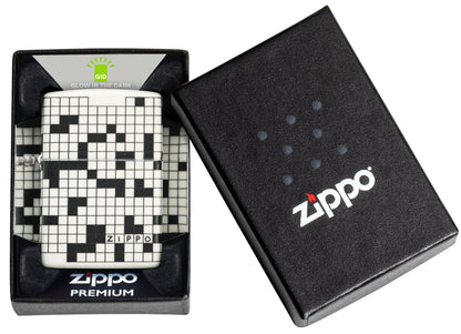 Zippo Crossword Design 540 Color Glow in the Dark Pocket Lighter