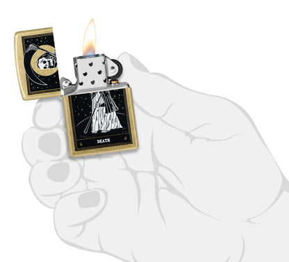 Zippo Death Card Desig Street Brass Pocket Lighter