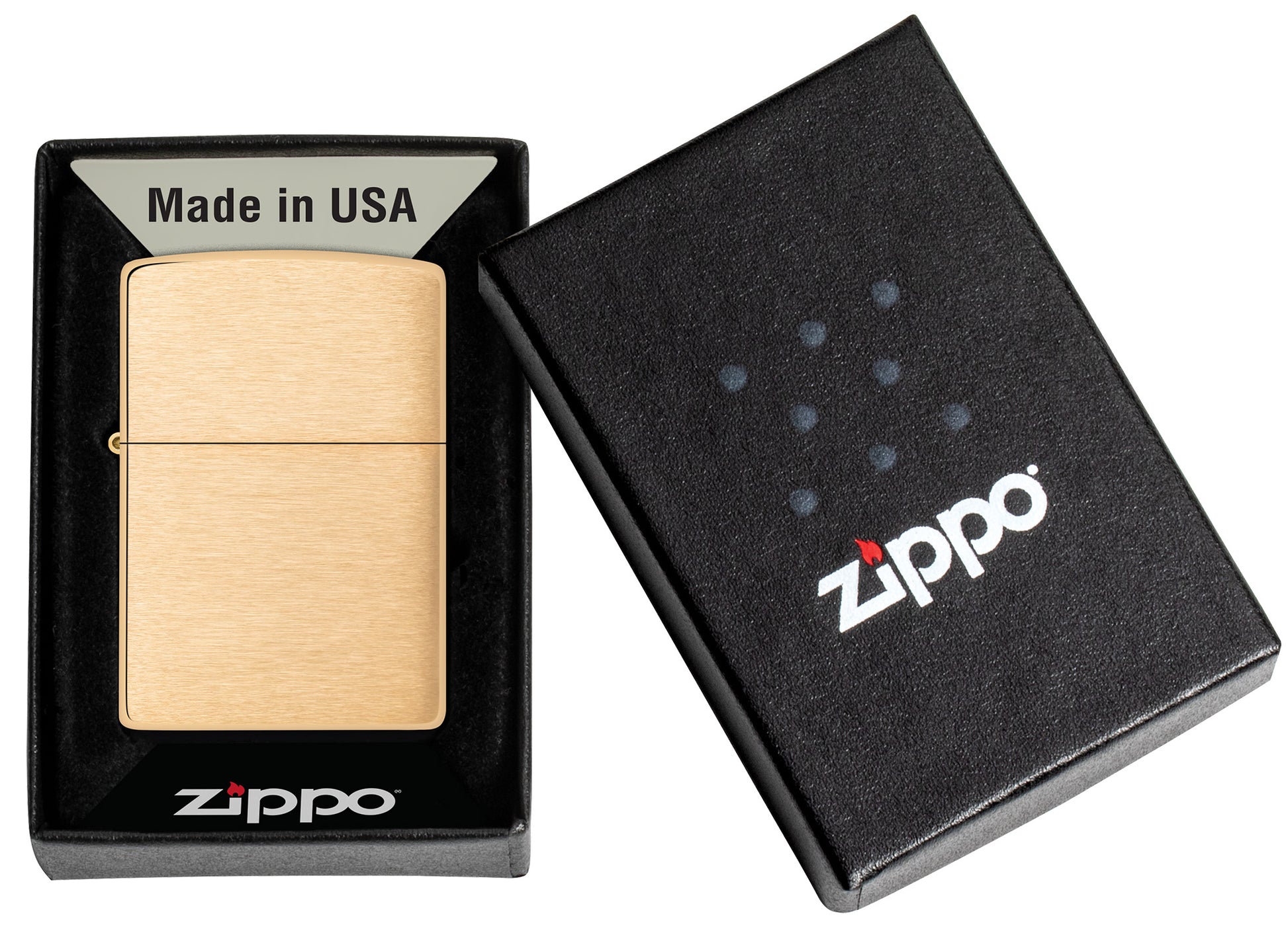 Classic Brushed Brass Pocket Lighter