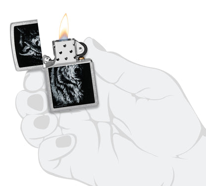 Zippo Lindsay Kivi Shadow Wolf Pocket Lighter