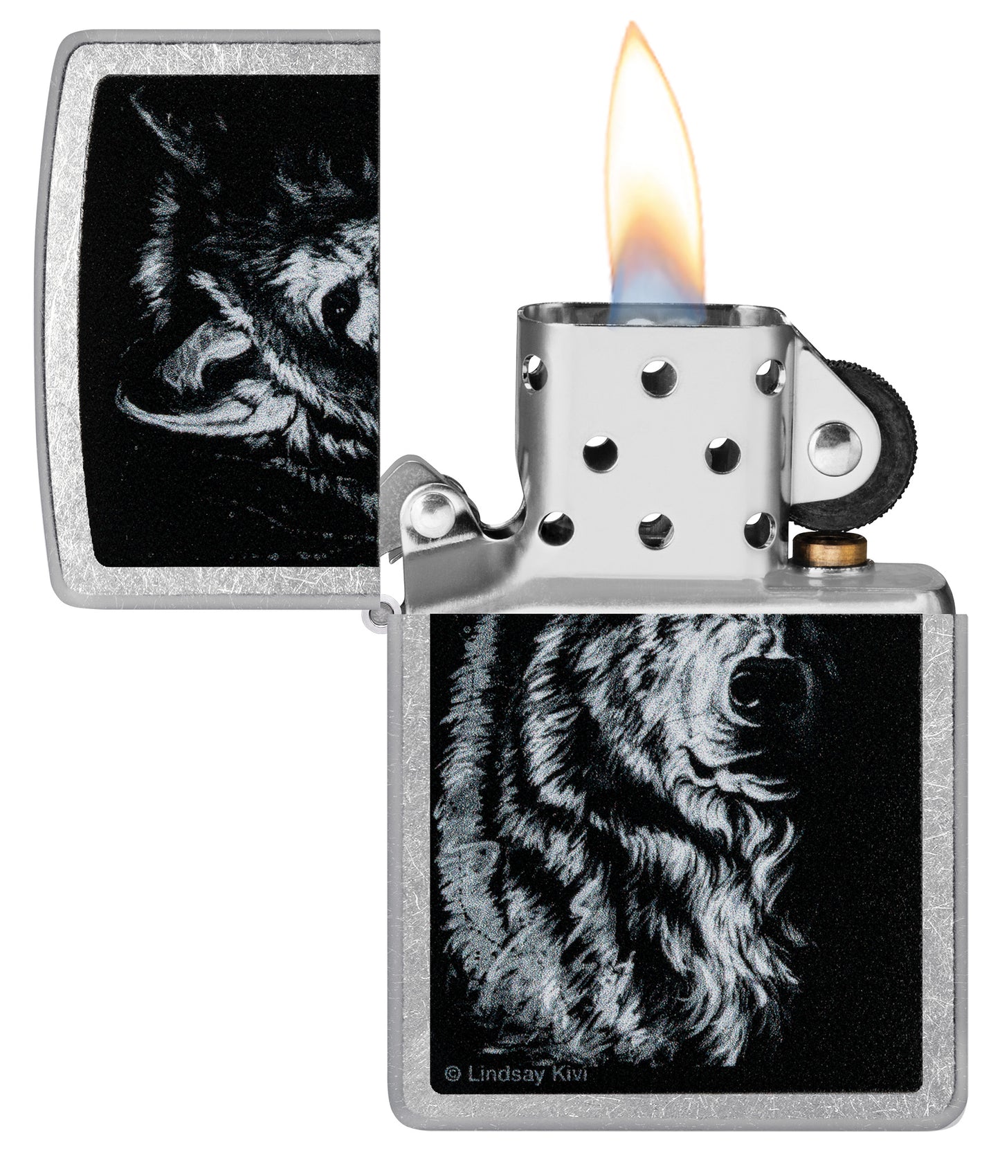 Zippo Lindsay Kivi Shadow Wolf Pocket Lighter