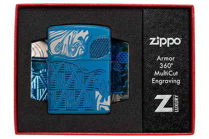 Armor High Polish Blue Skull Design Pocket Lighter