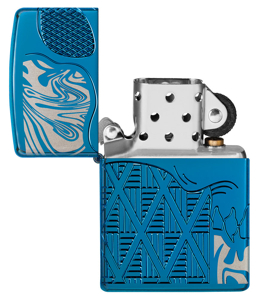 Armor High Polish Blue Skull Design Pocket Lighter
