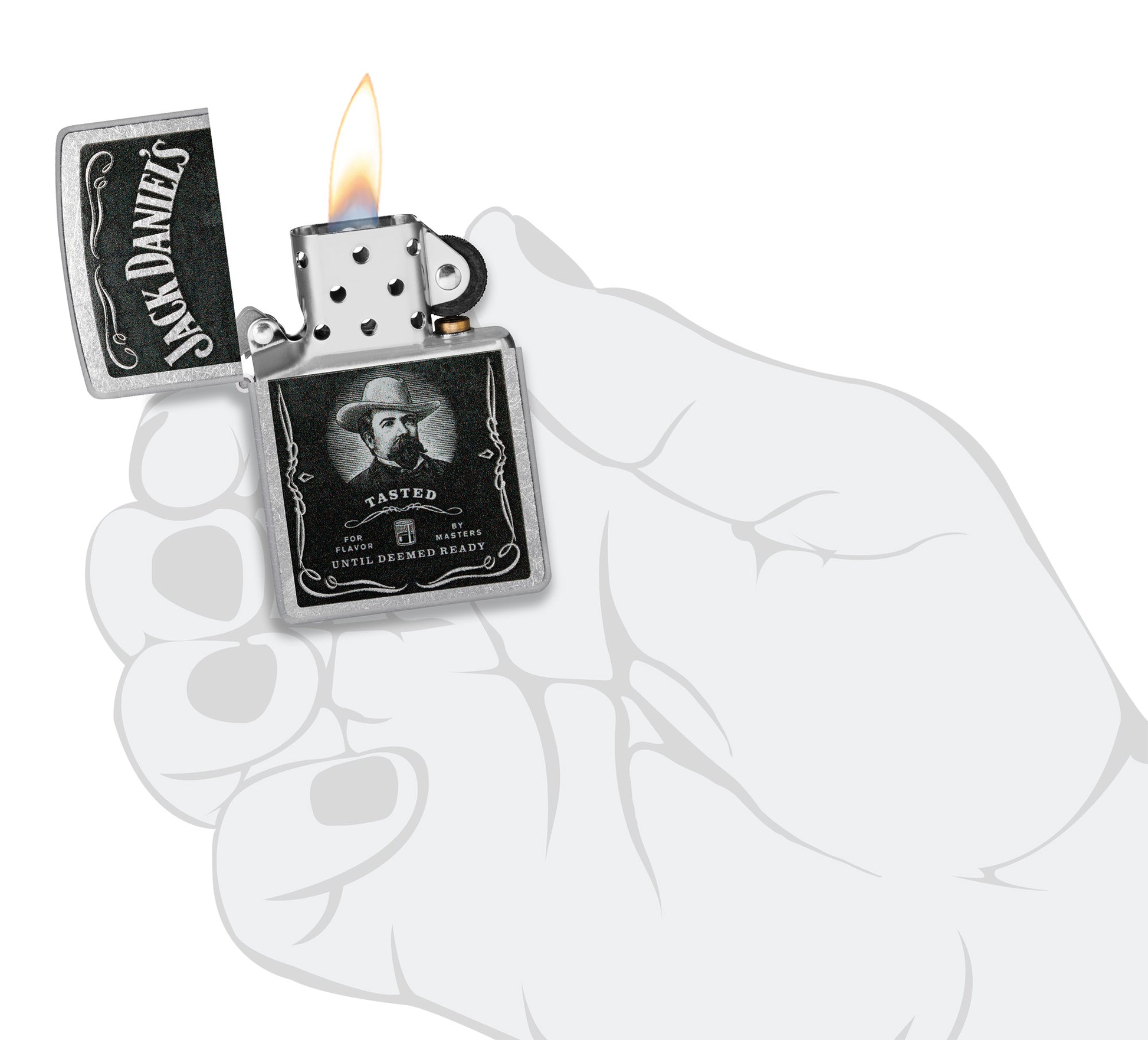 Zippo Jack Daniels Street Chrome Pocket Lighter