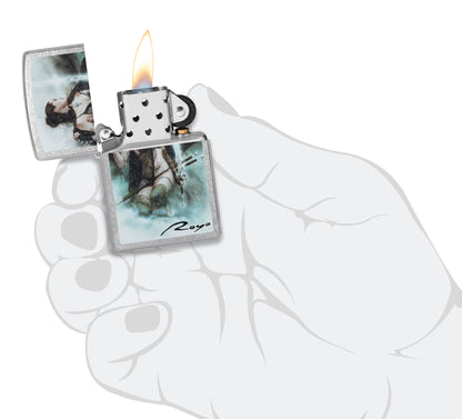 Zippo Luis Royo Street Chrome Pocket Lighter