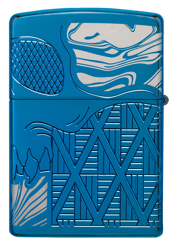 Armor High Polish Blue Skull Design Pocket Lighter