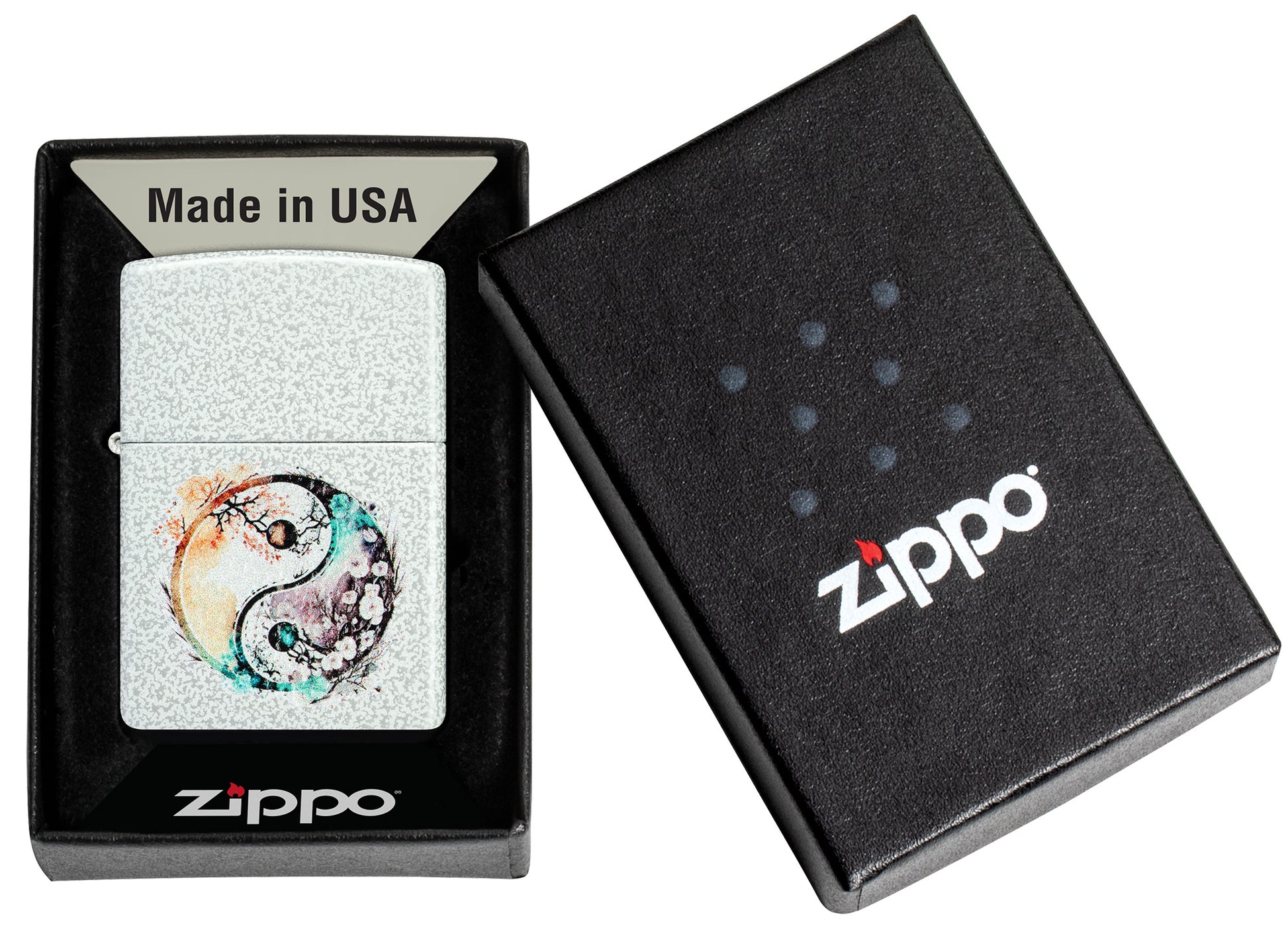 Zippo Floral Yin and Yang Design Glacier Pocket Lighter